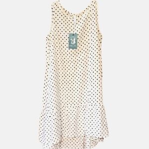 Lilbetter Womans Lightweight White & Black‎ Polka Dot Sleeveless Dress Size Med